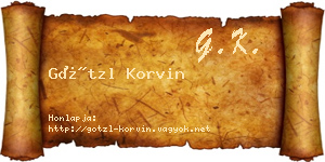 Götzl Korvin névjegykártya